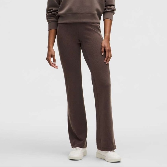 lululemon athletica Pants - Lululemon Ribbed Softstreme Flared Pant 
Espresso. Size 0
